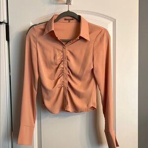 Elegant Peach Button-Down Shirt
